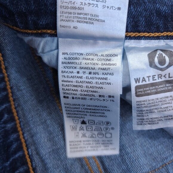 Levis Premium Jeans Womens 30 Big E Wedgie Straight Ankle Dark Blue Denim - Picture 9 of 10